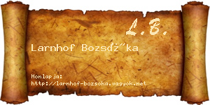 Larnhof Bozsóka névjegykártya